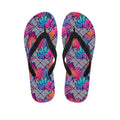 Psychedelic Tropical Aloha Pattern Print Flip Flops