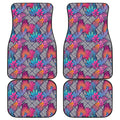 Psychedelic Tropical Aloha Pattern Print Front and Back Car Floor Mats