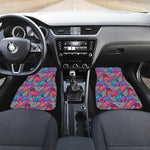 Psychedelic Tropical Aloha Pattern Print Front and Back Car Floor Mats