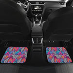 Psychedelic Tropical Aloha Pattern Print Front and Back Car Floor Mats