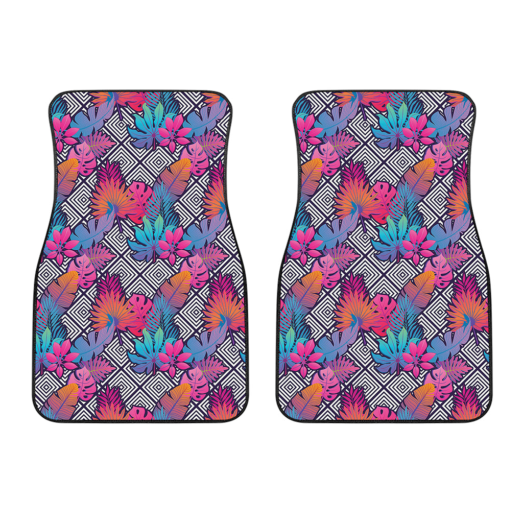 Psychedelic Tropical Aloha Pattern Print Front Car Floor Mats