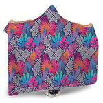 Psychedelic Tropical Aloha Pattern Print Hooded Blanket
