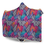 Psychedelic Tropical Aloha Pattern Print Hooded Blanket