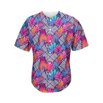 Psychedelic Tropical Aloha Pattern Print Men's Baseball Jersey