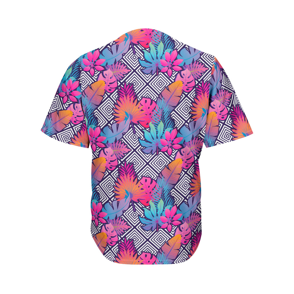 Psychedelic Tropical Aloha Pattern Print Men's Baseball Jersey