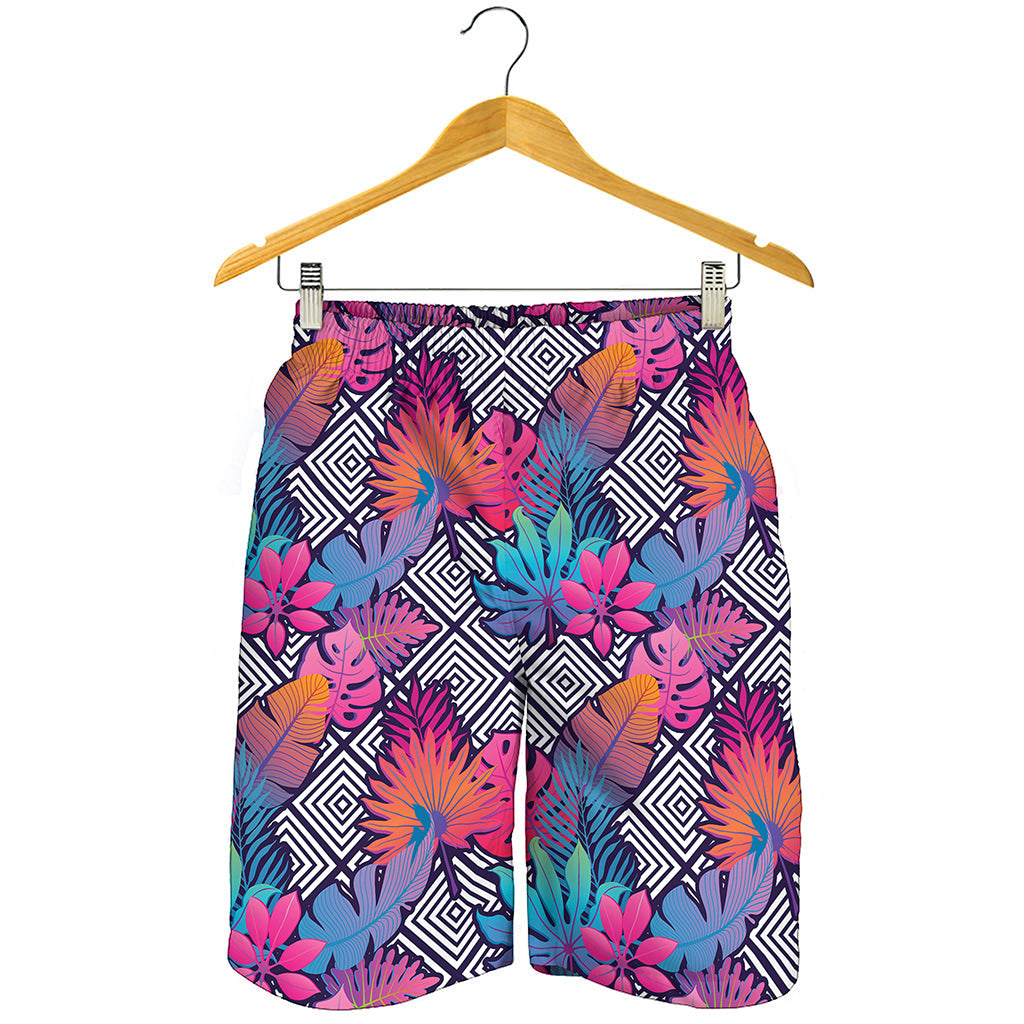 Psychedelic Tropical Aloha Pattern Print Men's Shorts