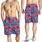Psychedelic Tropical Aloha Pattern Print Men's Shorts