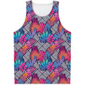 Psychedelic Tropical Aloha Pattern Print Men's Tank Top