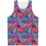 Psychedelic Tropical Aloha Pattern Print Men's Tank Top