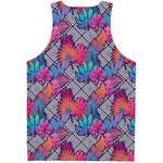Psychedelic Tropical Aloha Pattern Print Men's Tank Top