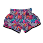 Psychedelic Tropical Aloha Pattern Print Muay Thai Boxing Shorts