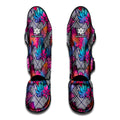 Psychedelic Tropical Aloha Pattern Print Muay Thai Shin Guards