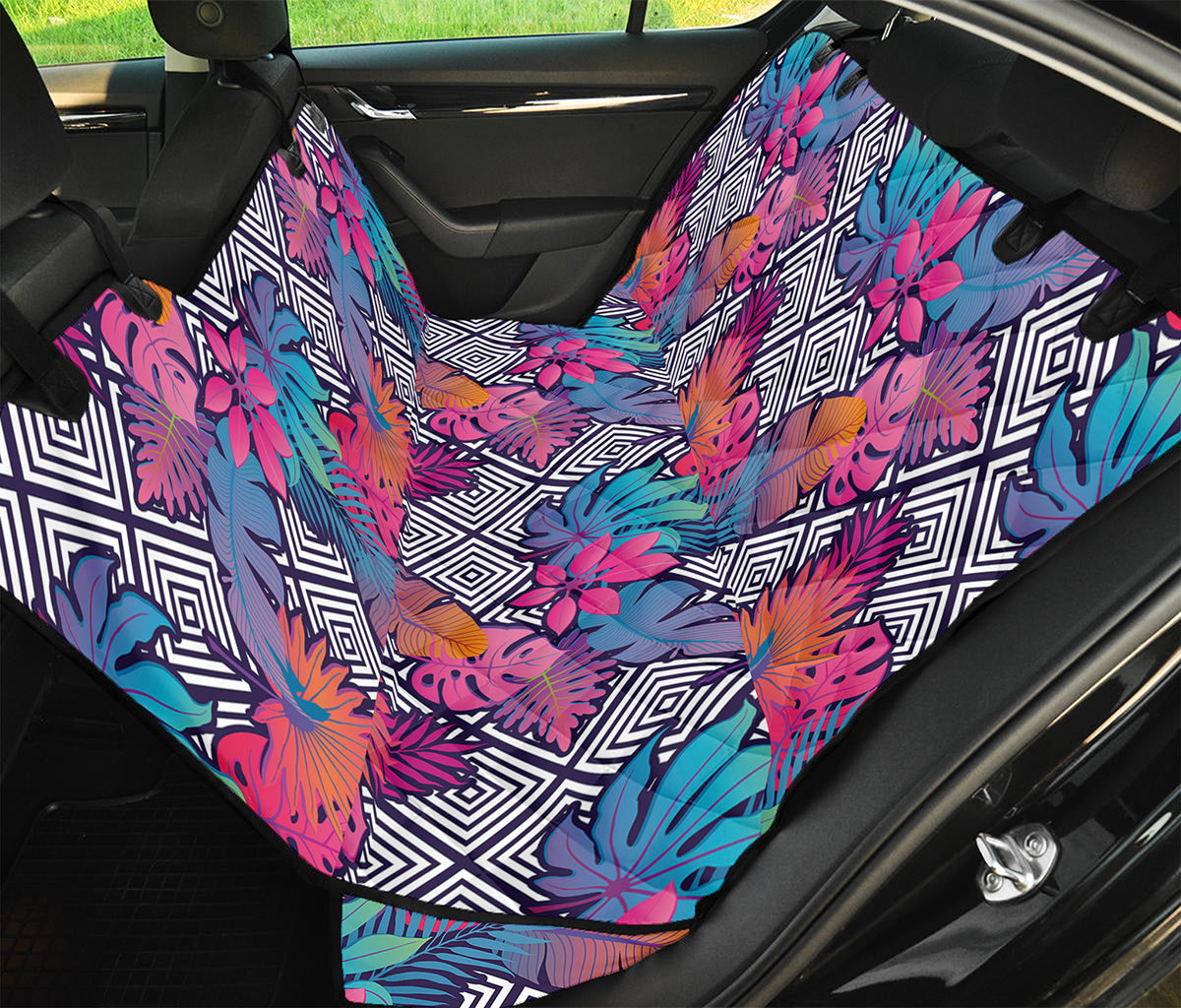 Psychedelic Tropical Aloha Pattern Print Pet Car Back Seat Cover