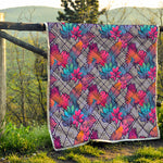 Psychedelic Tropical Aloha Pattern Print Quilt