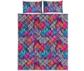 Psychedelic Tropical Aloha Pattern Print Quilt Bed Set