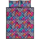 Psychedelic Tropical Aloha Pattern Print Quilt Bed Set
