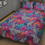 Psychedelic Tropical Aloha Pattern Print Quilt Bed Set