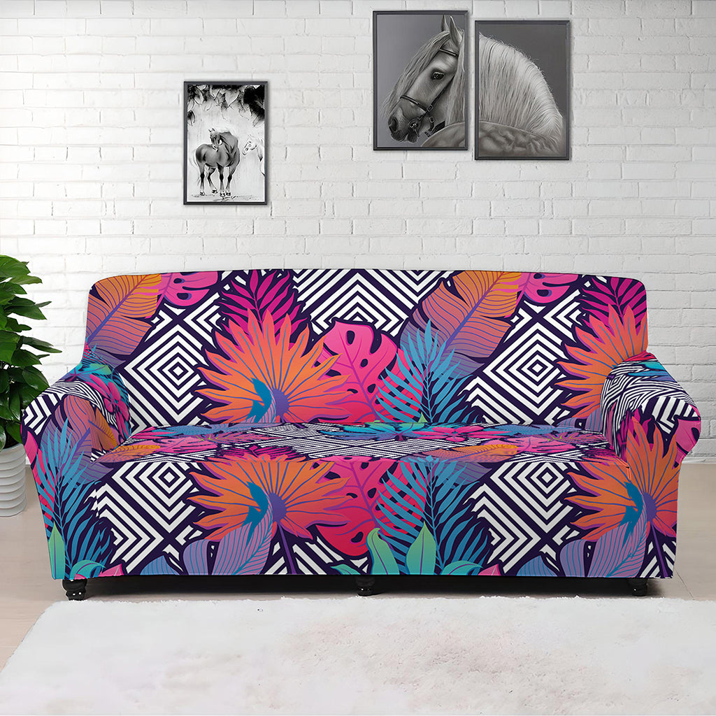 Psychedelic Tropical Aloha Pattern Print Sofa Cover