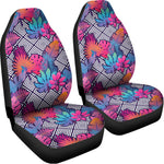 Psychedelic Tropical Aloha Pattern Print Universal Fit Car Seat Covers