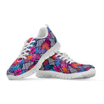 Psychedelic Tropical Aloha Pattern Print White Sneakers