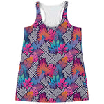 Psychedelic Tropical Aloha Pattern Print Women's Racerback Tank Top