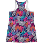 Psychedelic Tropical Aloha Pattern Print Women's Racerback Tank Top