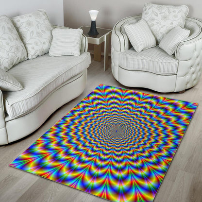Psychedelic Wave Optical Illusion Area Rug GearFrost