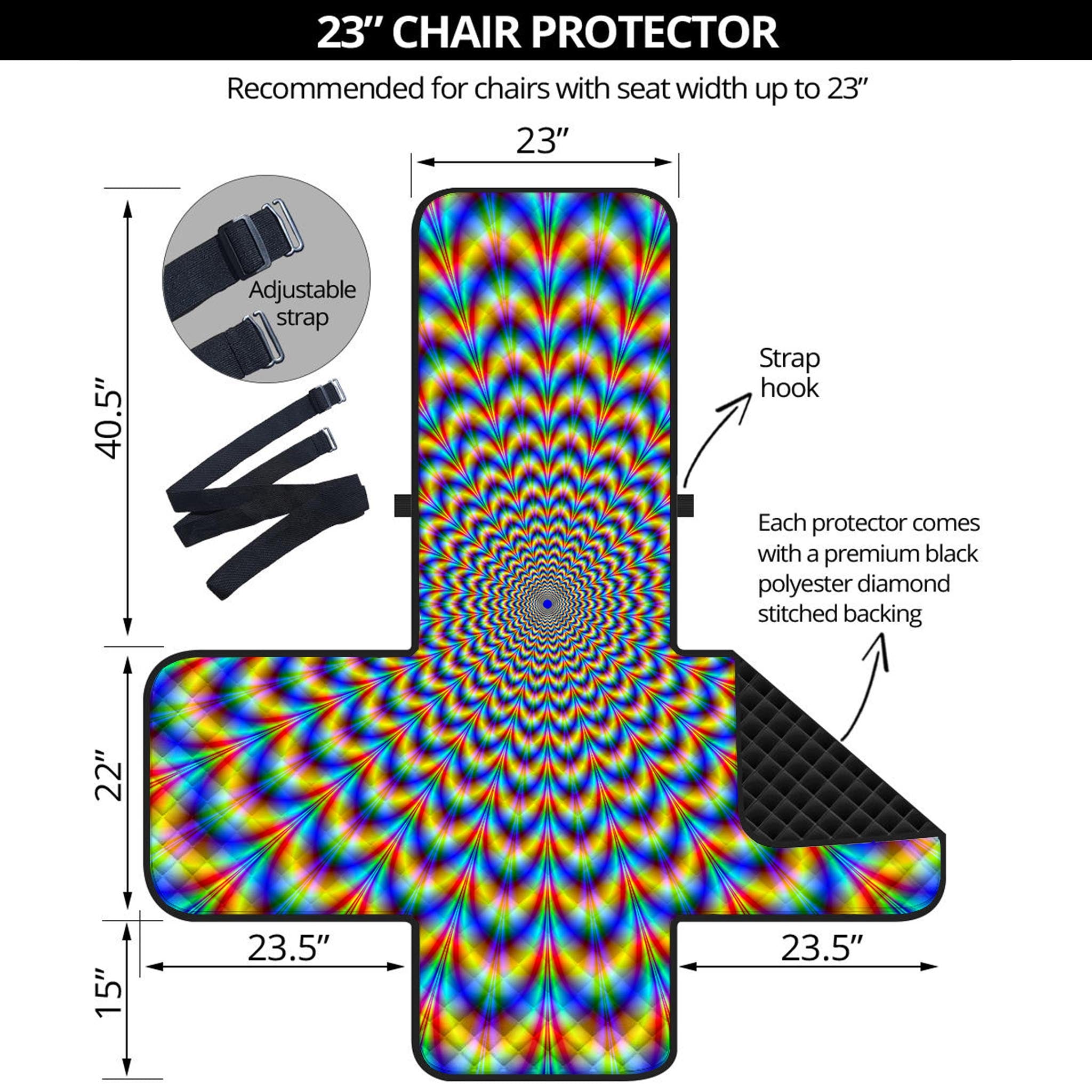 Psychedelic Wave Optical Illusion Armchair Protector