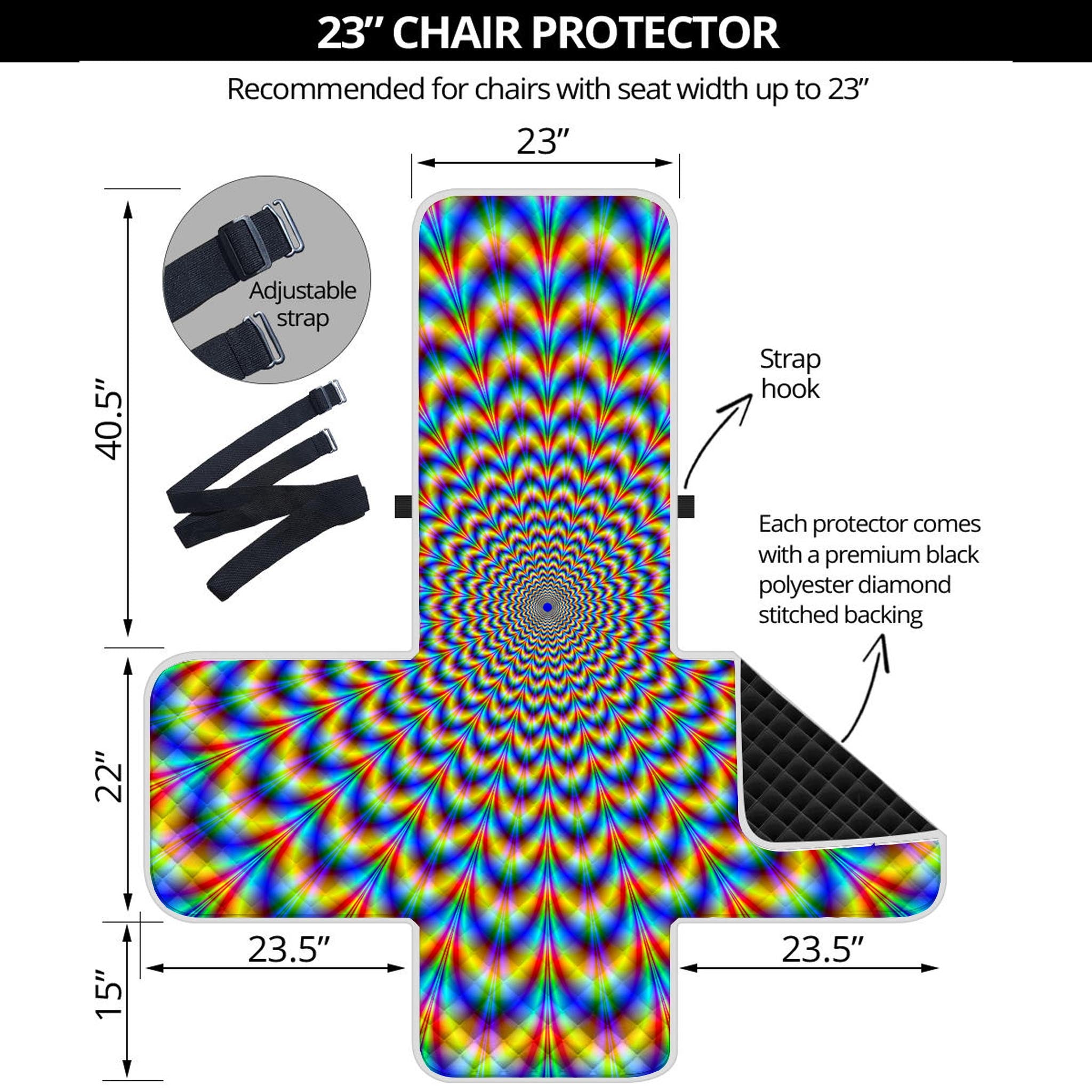 Psychedelic Wave Optical Illusion Armchair Protector