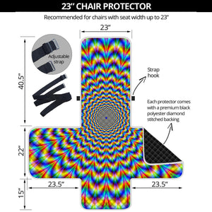 Psychedelic Wave Optical Illusion Armchair Protector