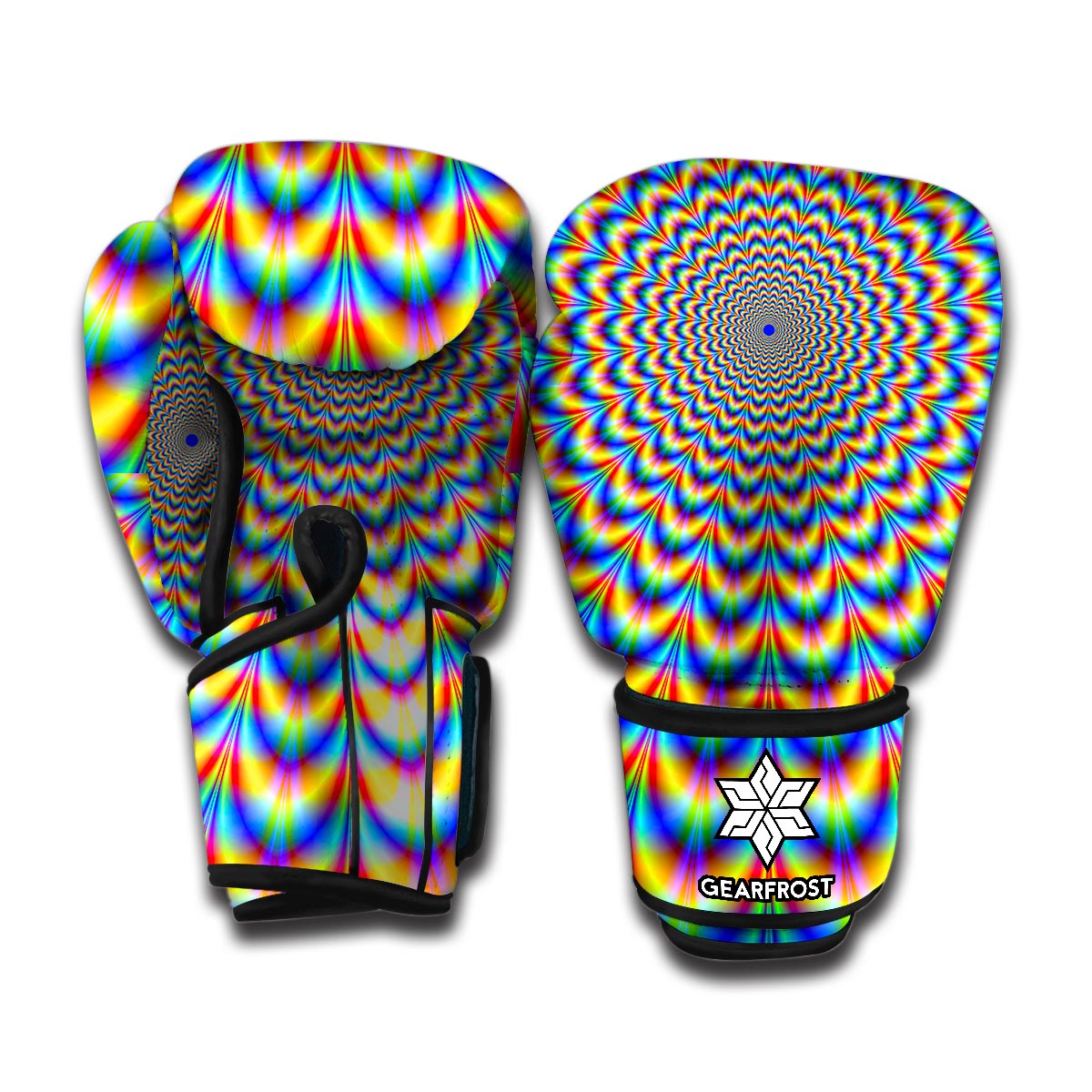 Psychedelic Wave Optical Illusion Boxing Gloves