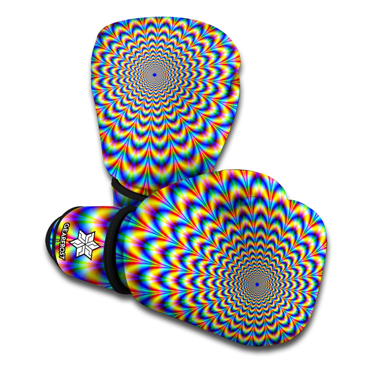 Psychedelic Wave Optical Illusion Boxing Gloves