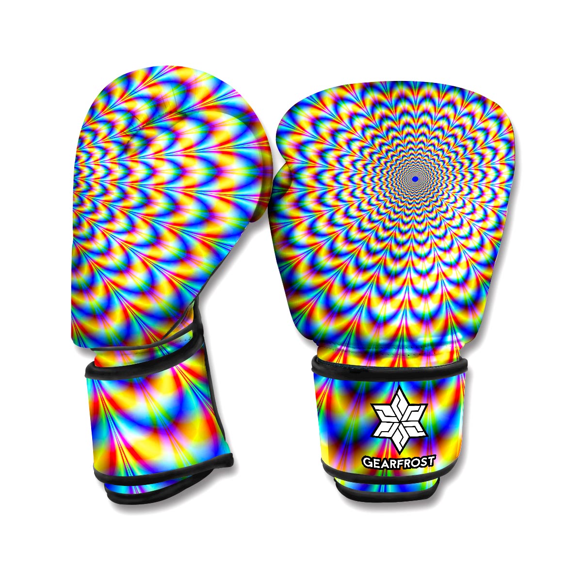 Psychedelic Wave Optical Illusion Boxing Gloves