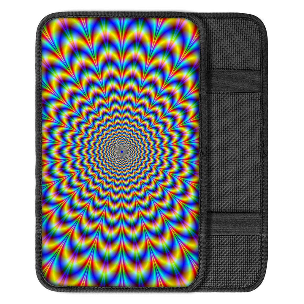 Psychedelic Wave Optical Illusion Car Center Console Cover