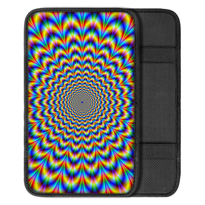Psychedelic Wave Optical Illusion Car Center Console Cover