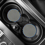 Psychedelic Wave Optical Illusion Car Coasters