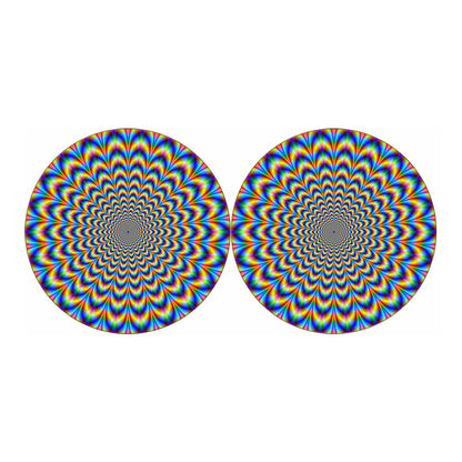 Psychedelic Wave Optical Illusion Car Coasters