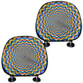 Psychedelic Wave Optical Illusion Car Headrest Covers