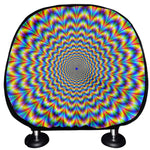 Psychedelic Wave Optical Illusion Car Headrest Covers