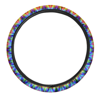 Psychedelic Wave Optical Illusion Car Steering Wheel Cover