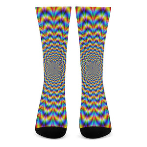 Psychedelic Wave Optical Illusion Crew Socks