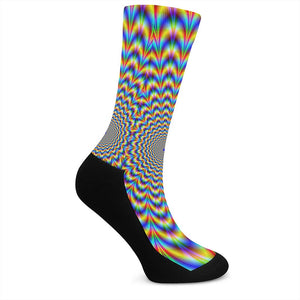 Psychedelic Wave Optical Illusion Crew Socks