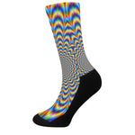 Psychedelic Wave Optical Illusion Crew Socks