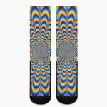 Psychedelic Wave Optical Illusion Crew Socks