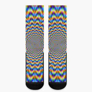 Psychedelic Wave Optical Illusion Crew Socks