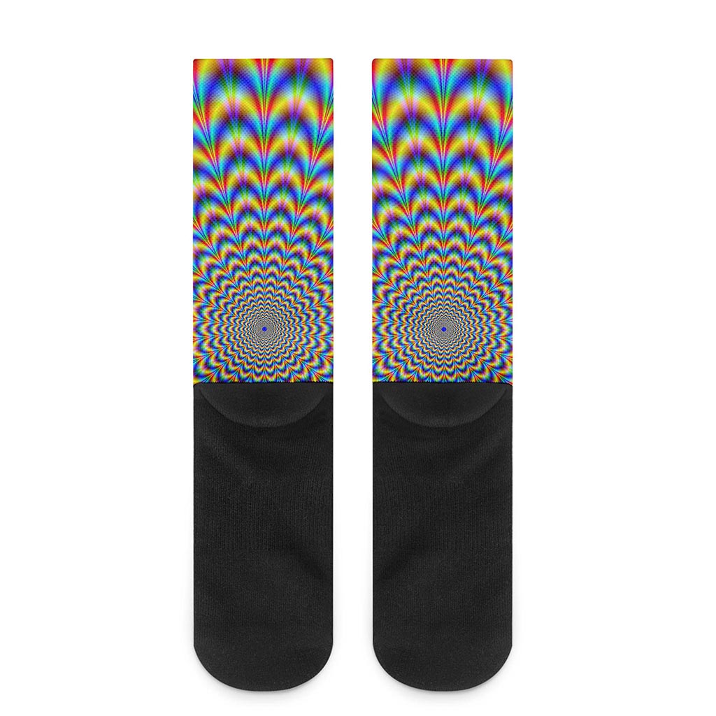 Psychedelic Wave Optical Illusion Crew Socks