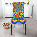 Psychedelic Wave Optical Illusion Dining Chair Slipcover