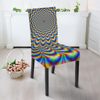 Psychedelic Wave Optical Illusion Dining Chair Slipcover