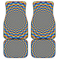 Psychedelic Wave Optical Illusion Front and Back Car Floor Mats
