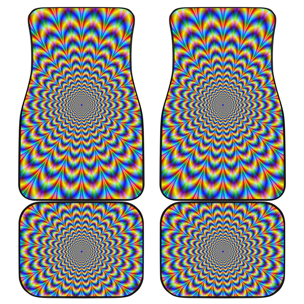 Psychedelic Wave Optical Illusion Front and Back Car Floor Mats